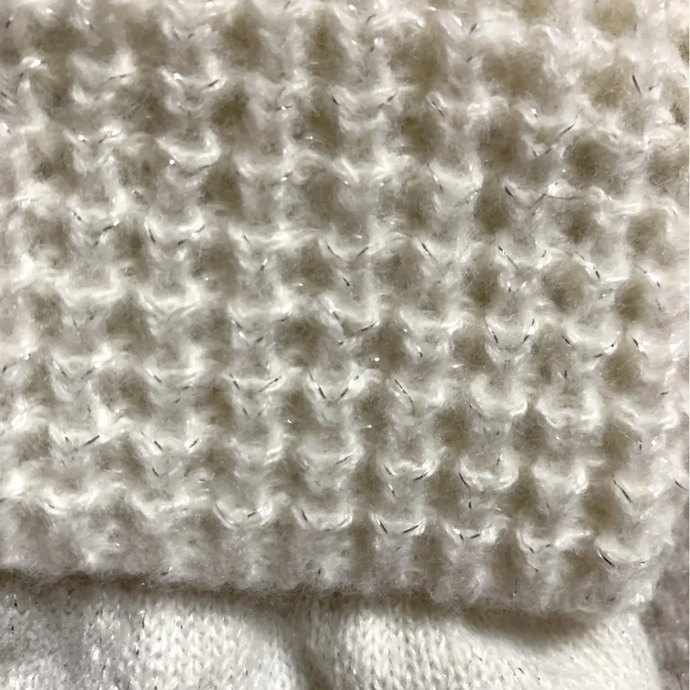 Style & Co Women Waffle Knit Shimmer Gloves Creme  One Size New In‎ Package